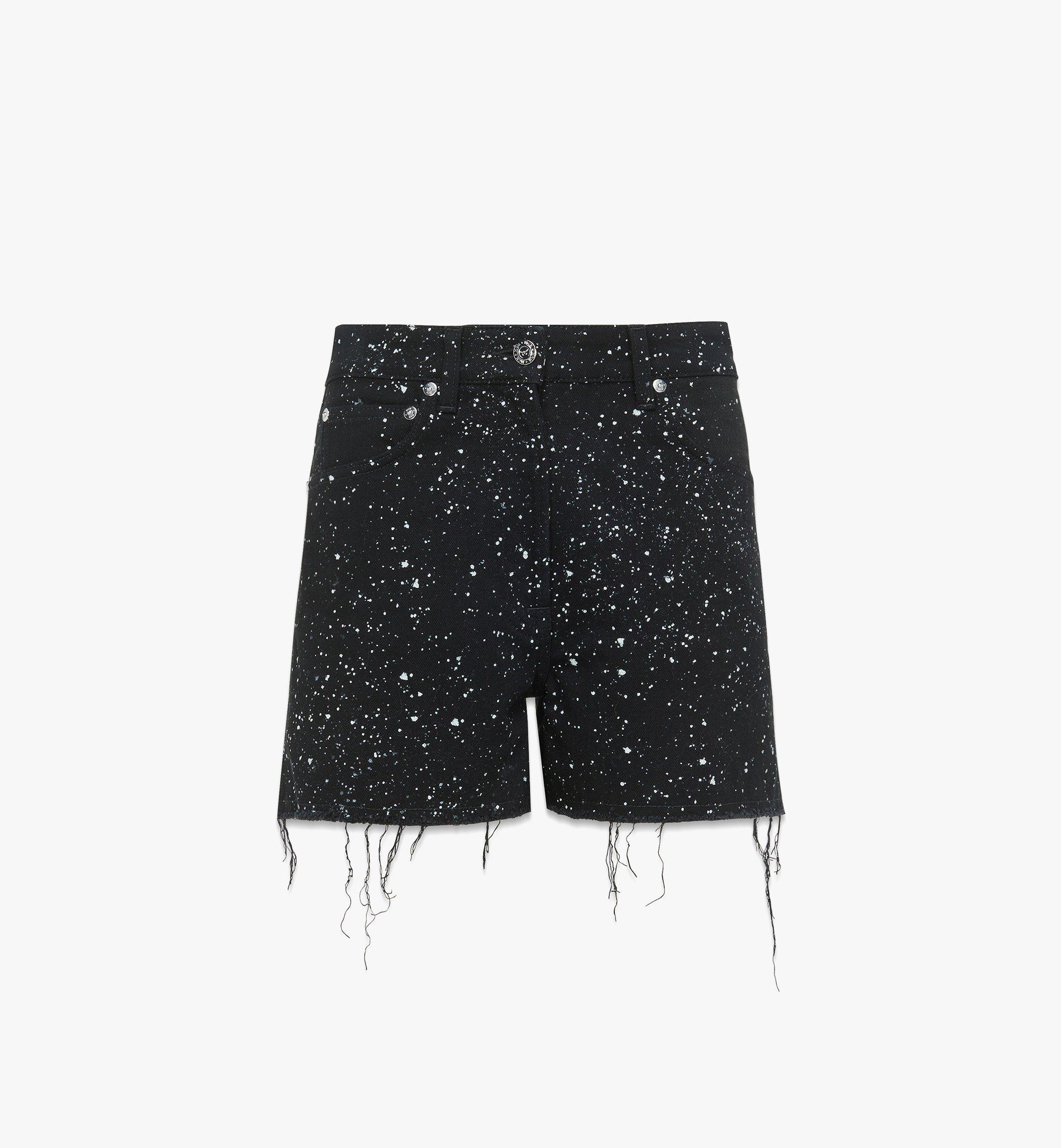 Denim-Shorts mit gedrucktem Galaxy-Motiv 1